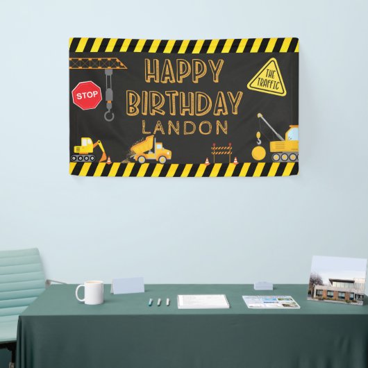 Bouw verjaardag Gelukkige Verjaardag Spandoek (Beurs)