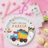 Bouw Verjaardag gepersonaliseerd Papieren Bordje (Feest)