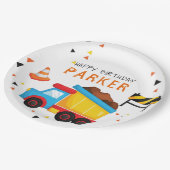 Bouw Verjaardag gepersonaliseerd Papieren Bordje (Gekanteld)