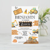 Bouw Verjaardag Jongen Verjaardagsfeestje Kaart (Staand voorkant)