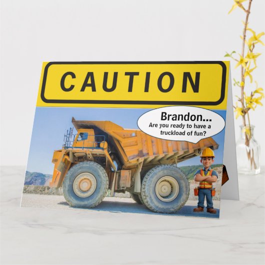 Bouw Verjaardag Kaart (Gele Bloem)