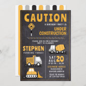 Bouw Verjaardag Kind Uitnodiging Sjablonen (Voorkant / Achterkant)