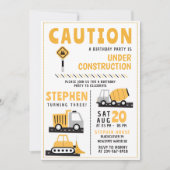 Bouw Verjaardag Kind Uitnodiging Sjablonen (Voorkant)