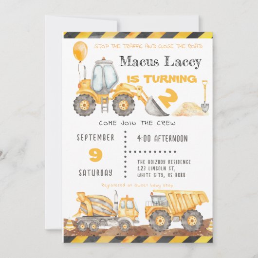 Bouw Verjaardag met ballon Kaart (Voorkant)