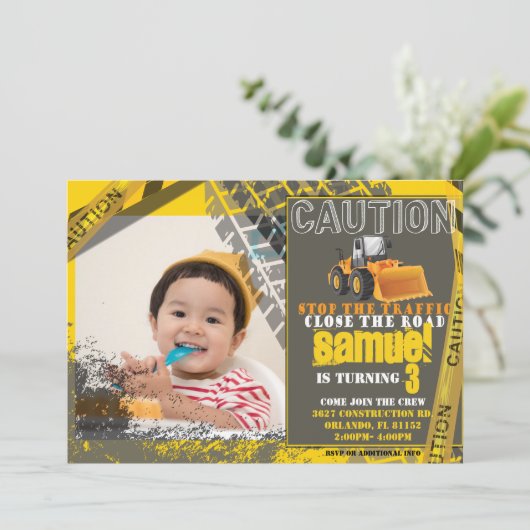 Bouw Verjaardag met Foto Kaart (Staand voorkant)