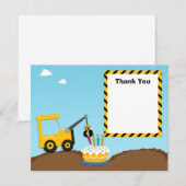 Bouw verjaardag Partij Dank je wel Notitiekaartje (Voorkant / Achterkant)