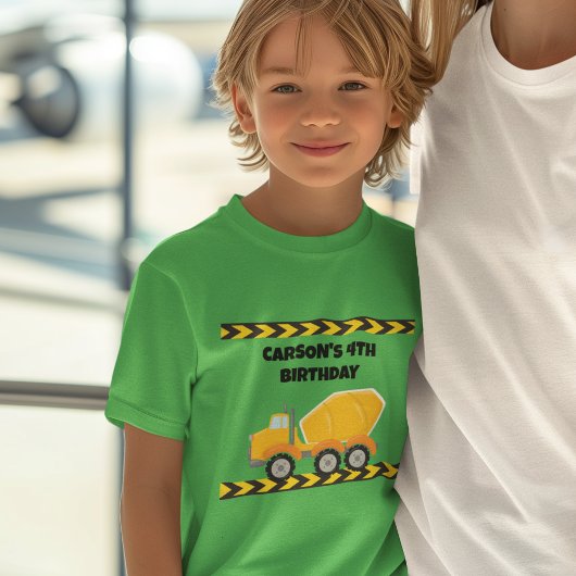 Bouw Verjaardag Party Dump Truck Groene Kinderen T-shirt