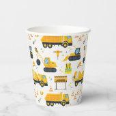 Bouw Verjaardag Party Papieren Bekers – Geel Du (Achterkant)