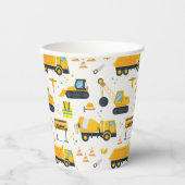 Bouw Verjaardag Party Papieren Bekers – Geel Du (Voorkant)