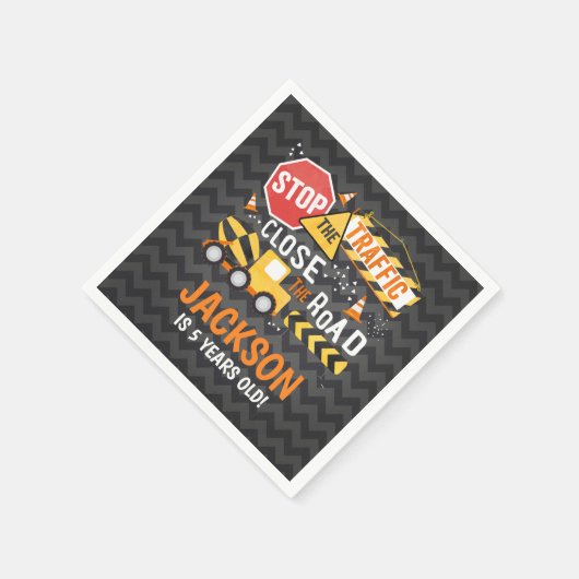 Bouw Verjaardag Party Servet Dump Truck (Hoek)