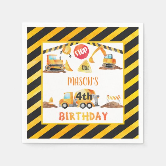 Bouw Verjaardag servet - W (Voorkant)