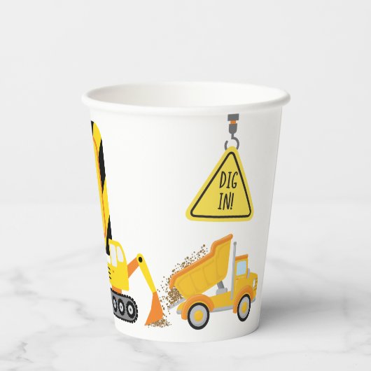 Bouw Verjaardag Sluit de weg Papieren Bekers (Achterkant)