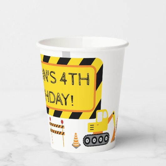 Bouw Verjaardag Sluit de weg Papieren Bekers (Links)