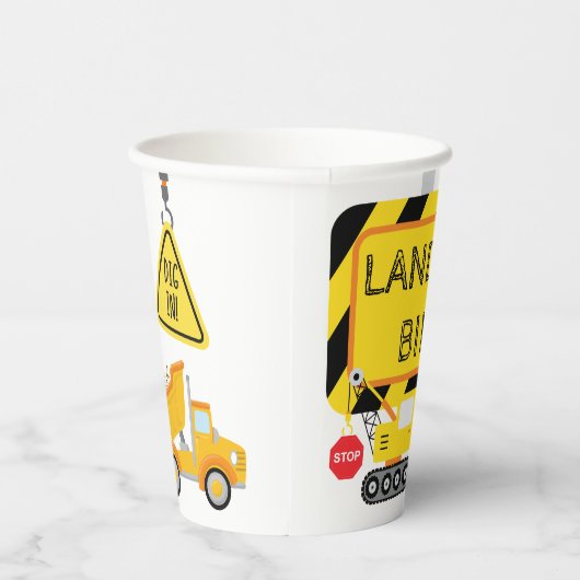 Bouw Verjaardag Sluit de weg Papieren Bekers (Rechts)