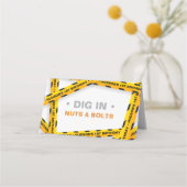 Bouw Verjaardag Tafelloper – Gele Dump Plaatskaartje (Achterkant)