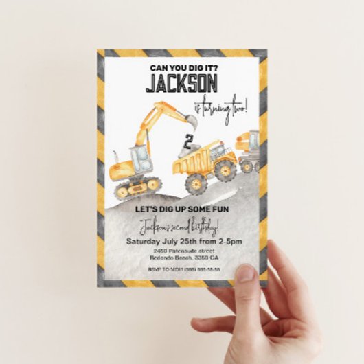 Bouw Verjaardag Uitnodiging, 2e verjaardag Kaart