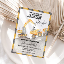 Bouw Verjaardag Uitnodiging, 2e verjaardag