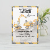 Bouw verjaardag uitnodiging, dump alles! kaart (Staand voorkant)