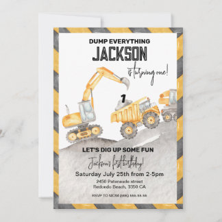 Bouw verjaardag uitnodiging, dump alles! kaart