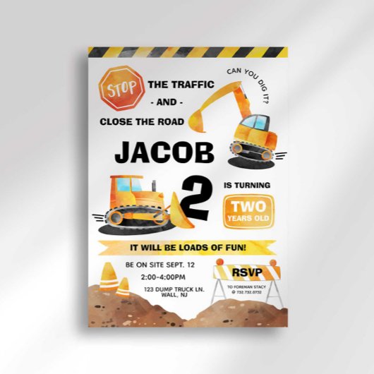 Bouw Verjaardag Uitnodiging elke leeftijd