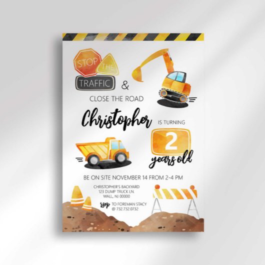 Bouw Verjaardag Uitnodiging elke leeftijd