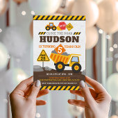 Bouw Verjaardag Uitnodiging Jongen Dump Truck