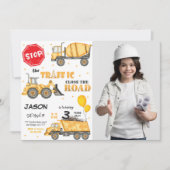 Bouw Verjaardag Uitnodiging met foto (Voorkant)