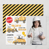 Bouw Verjaardag Uitnodiging met foto (Voorkant / Achterkant)