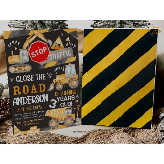 Bouw Verjaardag uitnodiging voor 3 jaar oud