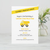 Bouw Verjaardag Uitnodiging, Wit Kaart (Staand voorkant)