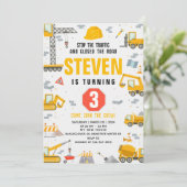 Bouw Verjaardagsfeest bewerkbare uitnodiging (Staand voorkant)