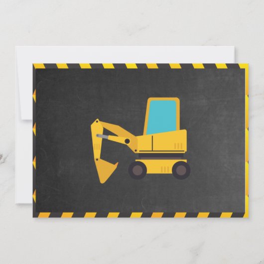 Bouw Verjaardagsfeest Foto uitnodiging (Achterkant)