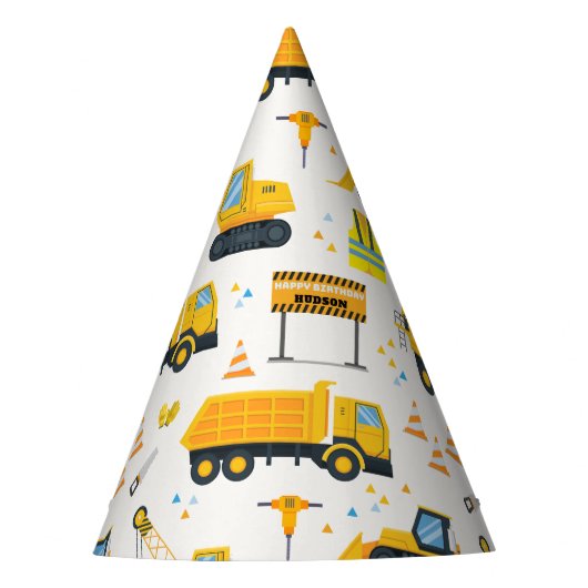 Bouw Verjaardagsfeest Pet – Yellow Dump Feesthoedjes (Voorkant)