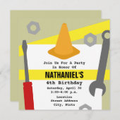 Bouw Verjaardagsfeest Uitnodigen - Gereedschap & K Kaart (Voorkant / Achterkant)