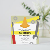 Bouw Verjaardagsfeest Uitnodigen - Gereedschap & K Kaart (Staand voorkant)