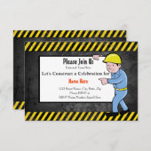 Bouw Verjaardagsfeest Uitnodiging (Voorkant / Achterkant)