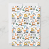 Bouw Verjaardagsfeest Uitnodiging · Dump Truck (Achterkant)