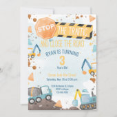 Bouw Verjaardagsfeest Uitnodiging Jongens Party (Voorkant)