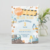 Bouw Verjaardagsfeest Uitnodiging Jongens Party (Staand voorkant)