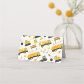 Bouw Verjaardagsfeest Voorkeur Tag – Geel Plaatskaartje (Achterkant)