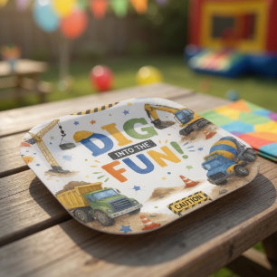 Bouw verjaardagsfeestje Graaf je in de pret Papieren Bordje