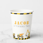 Bouw Verjaardagsfeestje Waterverf Papieren beker (Achterkant)