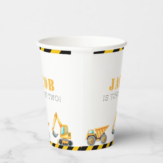 Bouw Verjaardagsfeestje Waterverf Papieren beker (Rechts)