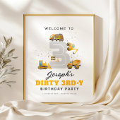 Bouw vies 3rdy Verjaardag Welkom Bord Poster