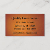 Bouw Visitekaartje (Achterkant)