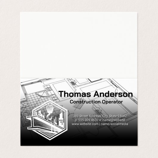 Bouw Visitekaartje (Buitenkant ongevouwen)