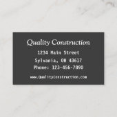 Bouw Visitekaartje (Achterkant)