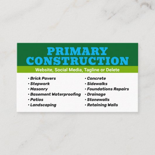 Bouw Visitekaartje (Voorkant)