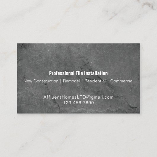 Bouw | Visitekaartje contractant (Achterkant)