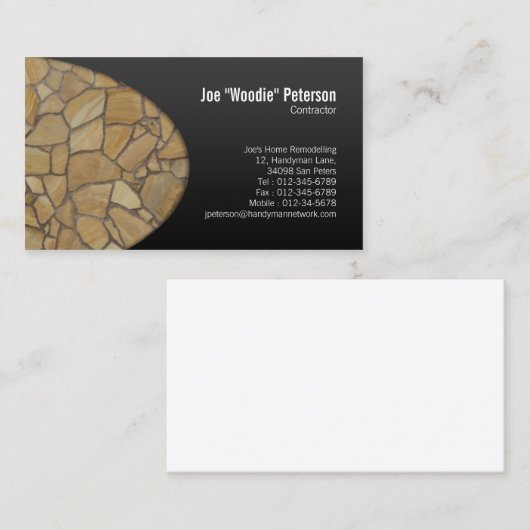 Bouw Visitekaartje Peachstone Pavement (Voorkant / Achterkant)